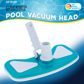 Butterfly head swivels to fit 1-1/4 inch and 1-1/2 inch hoses for versatile setup.