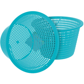 U.S. Pool Supply teal blue skimmer basket top view captures leaves and debris efficiently.