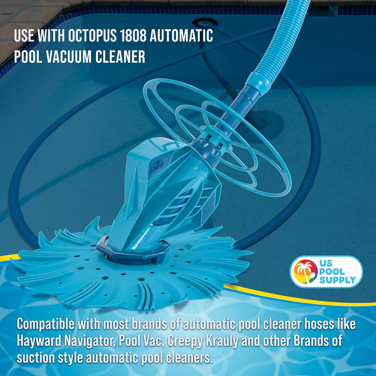 US Pool Supply teal 8-piece hose pack offers durable, long-lasting performance