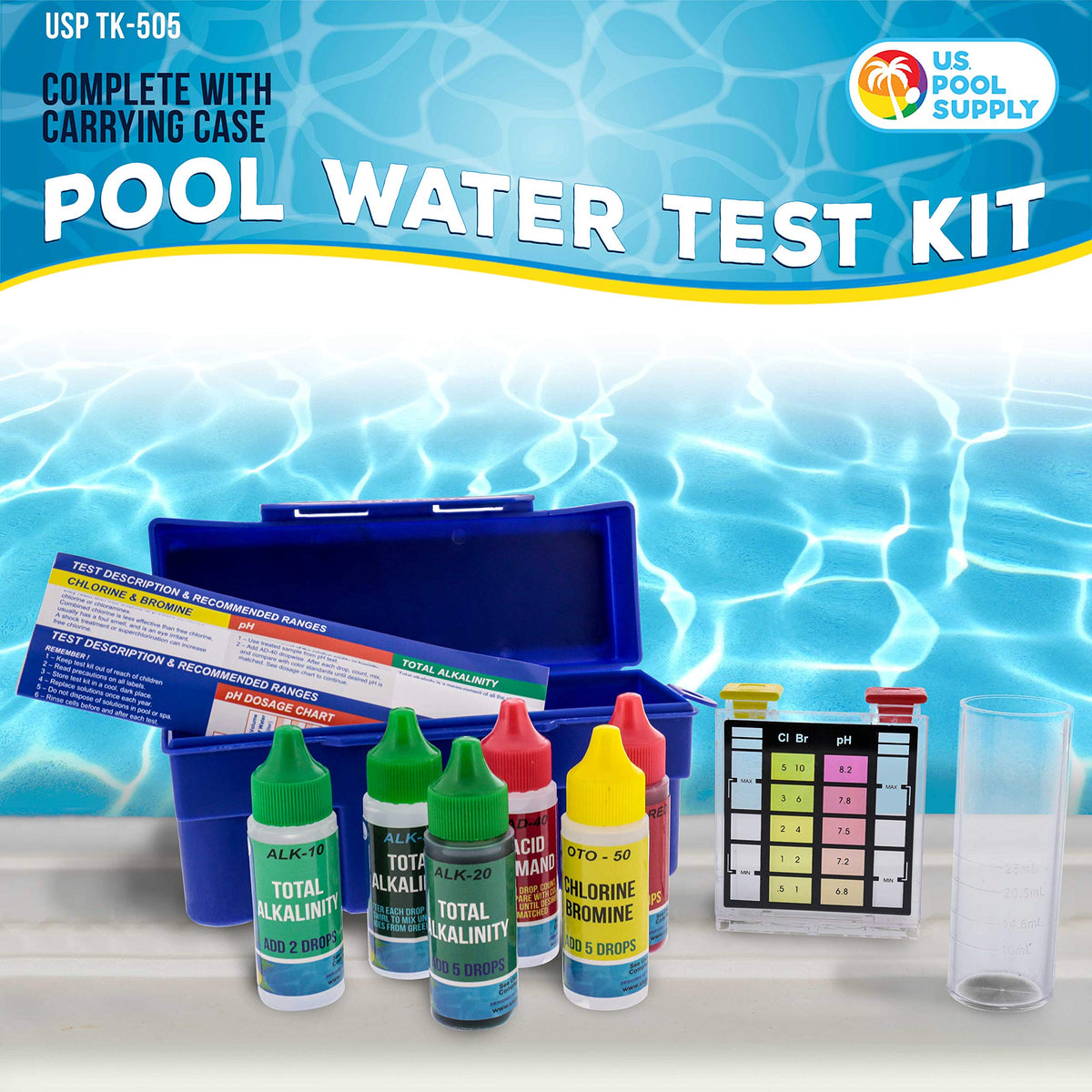 US Pool Supply testing block cuvette for quick readings.