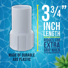 U.S. Pool Supply threaded inside cuff delivers a tight hose-to-head fit.