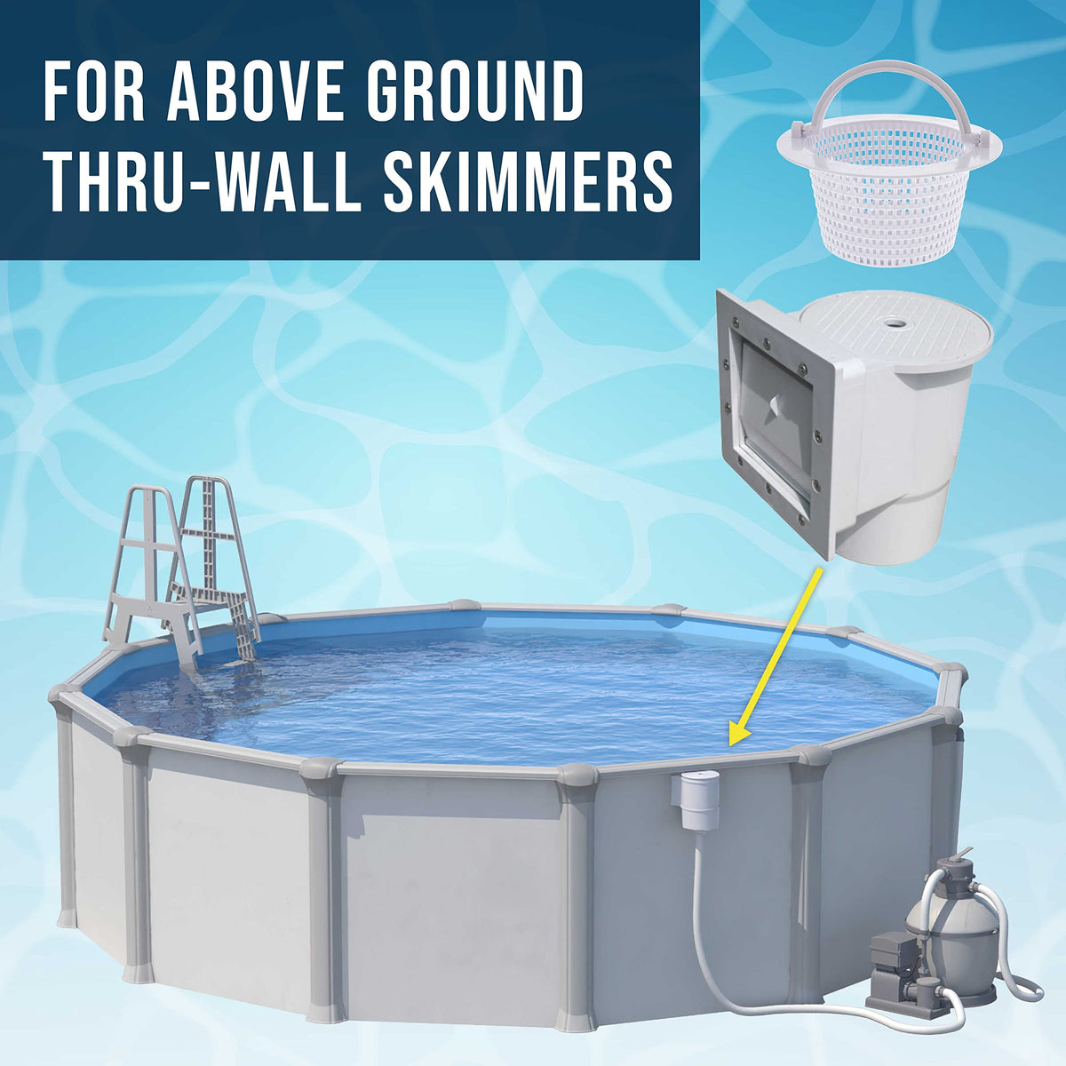 US Pool Supply thru-wall skimmer basket pack-2 demonstrates easy replacement and value.