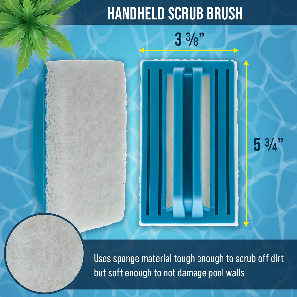 U.S. Pool Supply tile and grout cleaning brush reaches spa and vinyl liner areas.