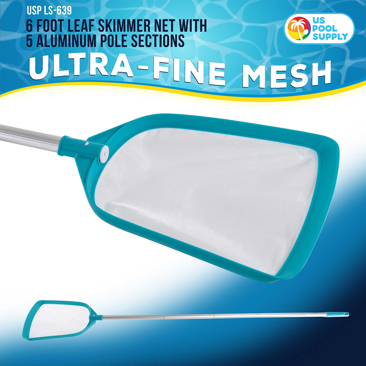Ultra-fine mesh netting captures fine debris efficiently during routine pool cleaning.