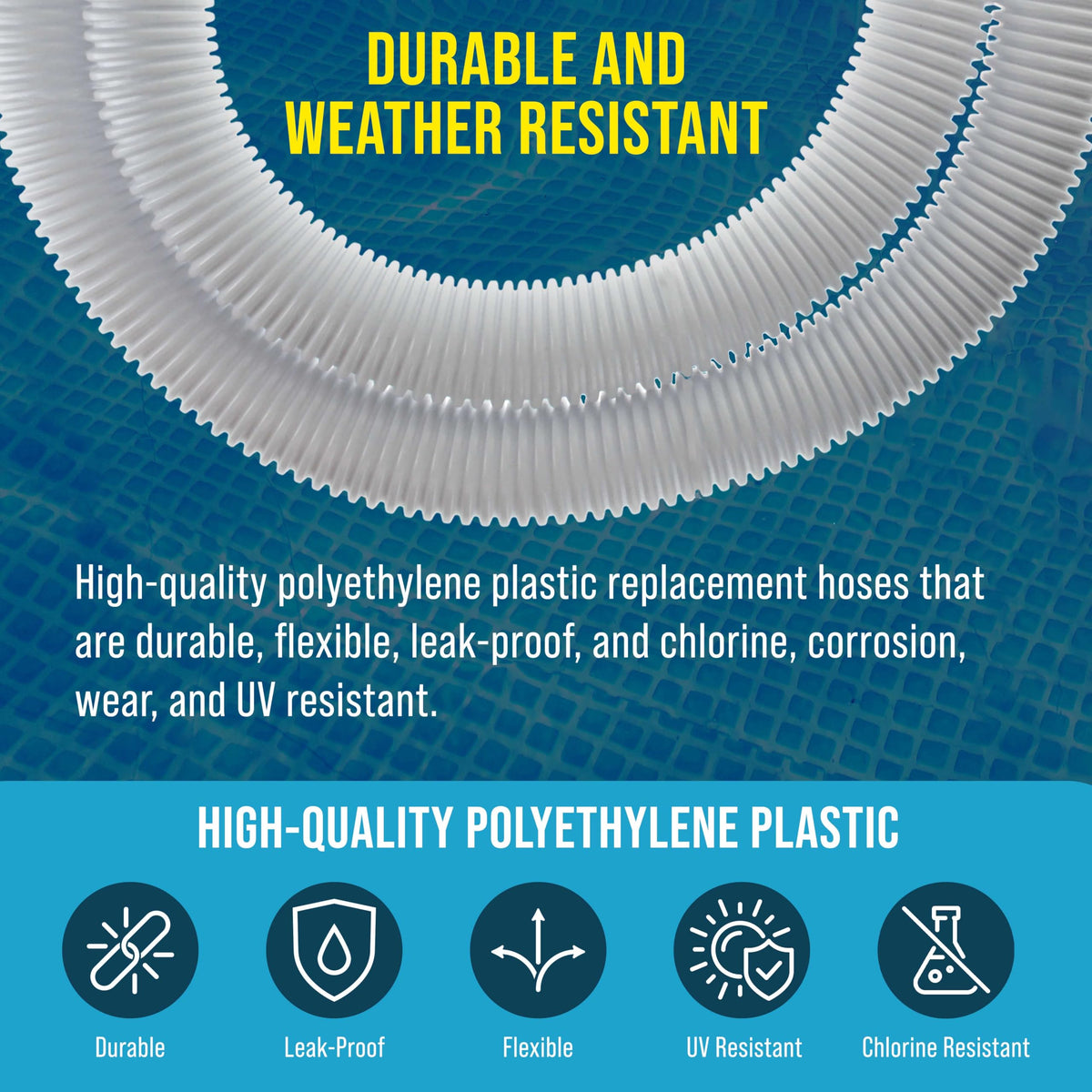 Durable UV resistant hose by U.S. Pool Supply for outdoor use