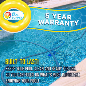 US Pool Supply hose compatible with inground pool vacuum setups and accessories.