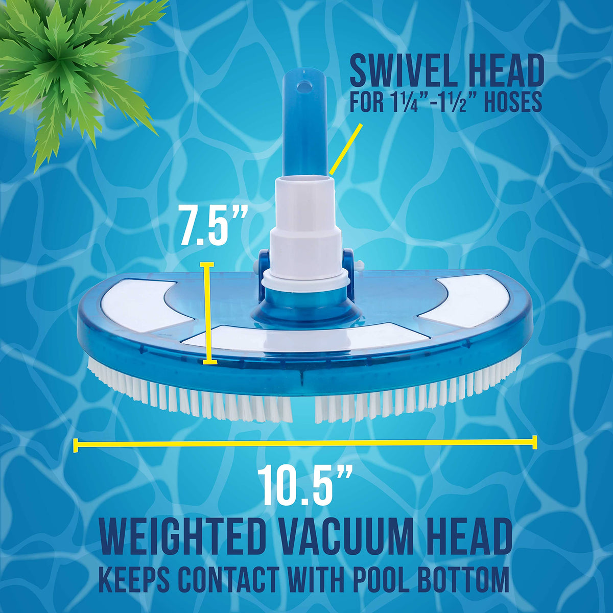US Pool Supply vinyl liner safe bristles protect pool surfaces during scrubbing.