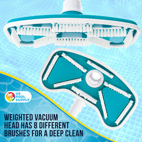 Vinyl-friendly design protects liners while cleaning pool floors.
