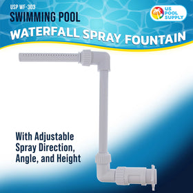 US Pool Supply waterfall spray fountain angle adjustment showing spray direction control