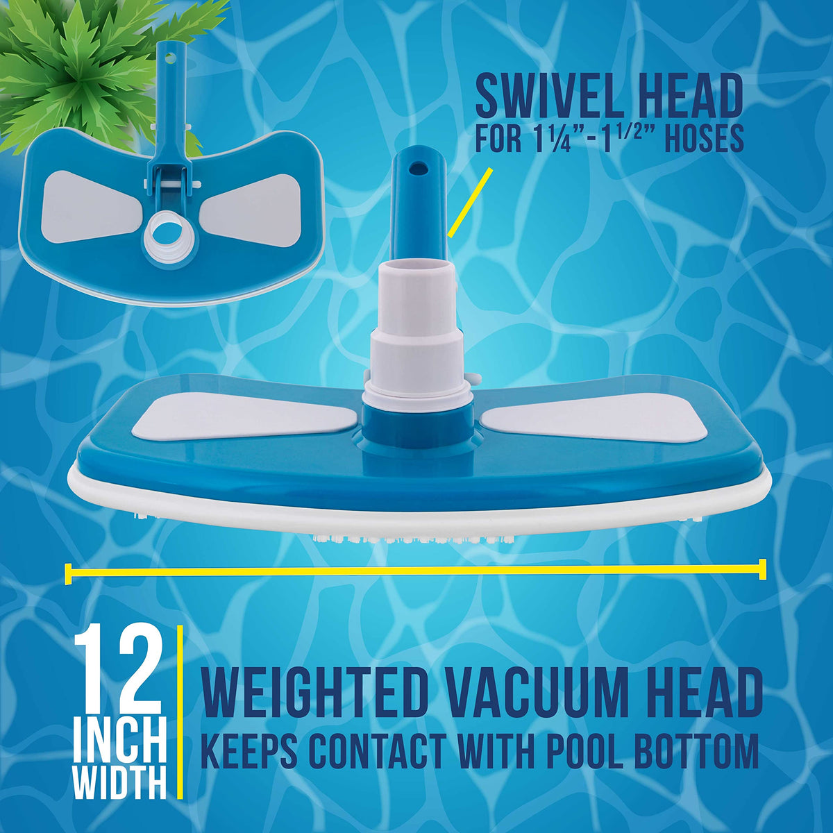 US Pool Supply weighted bottom contact ensures thorough debris pickup