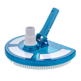 US Pool Supply weighted curved half moon body helps collect debris on pool floors.