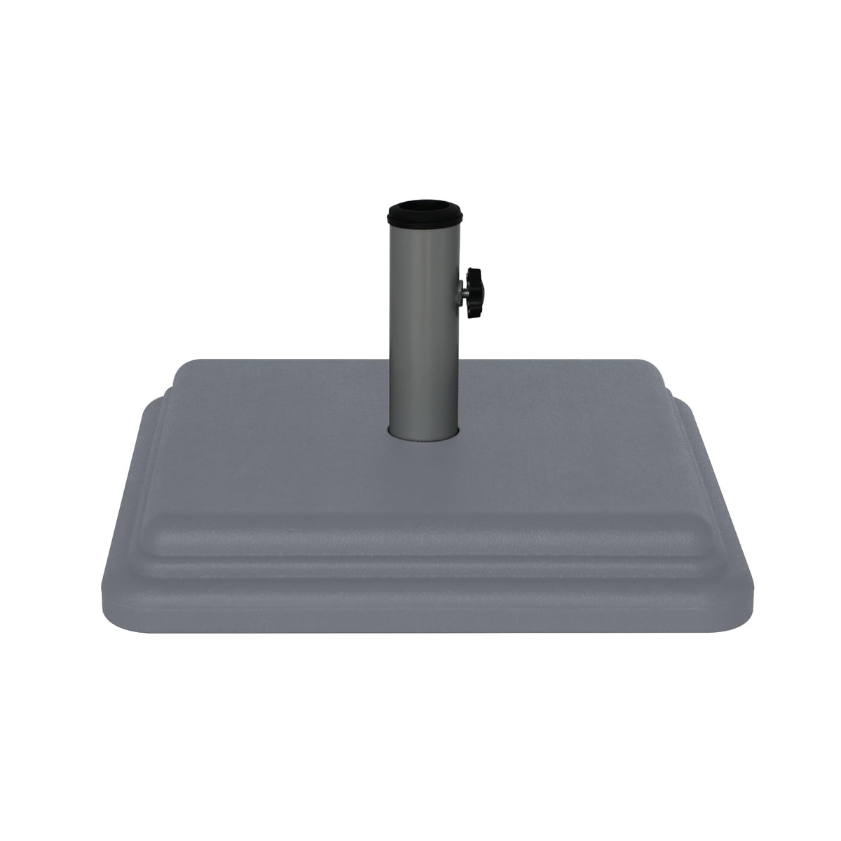 US Weight 40 lb umbrella base securely mounted on table for windy outdoor spaces