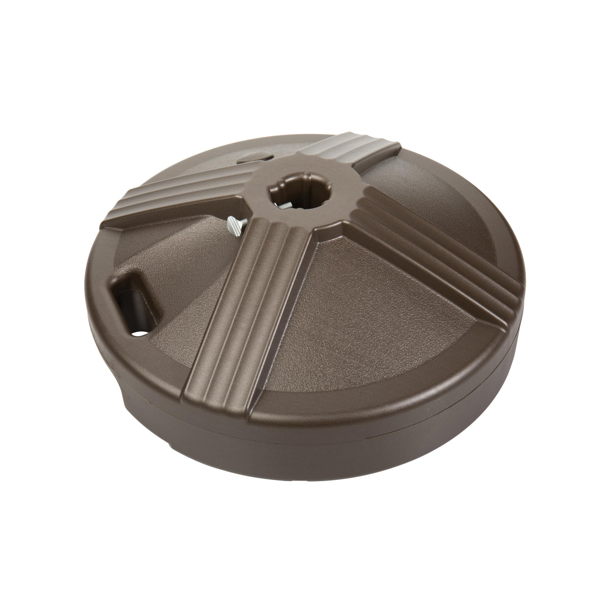 US Weight bronze umbrella base for table use resists cracking and fading.