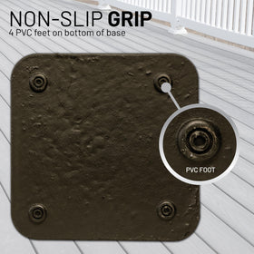 US Weight bronze base bottom with PVC feet protecting table surface