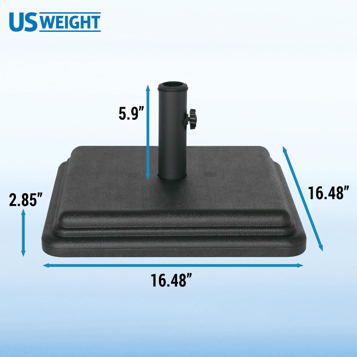 Footprint 16.48 by 16.48 inches for secure umbrella placement