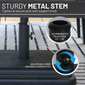 Pole size compatibility from 1.3 to 1.76 inches for flexible shade options