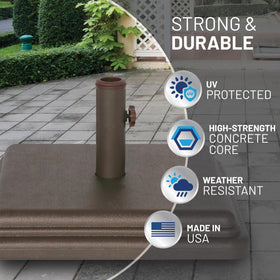 US Weight umbrella base stem-5-9-inch enables strong pole attachment.