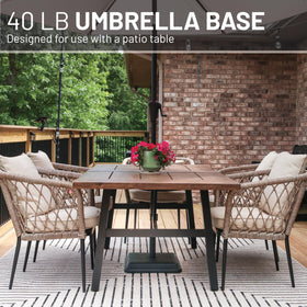 US Weight umbrella base made of UV-resistant polymer in grey finish