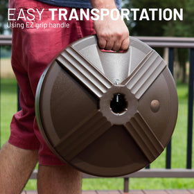 US Weight UV-stabilized polymer base resists rust and dents.