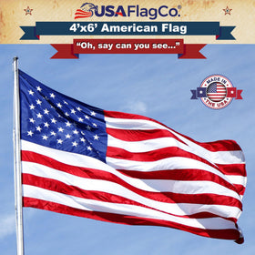 USA Flag Co. 4x6 flag with polyester headings for durable mounting