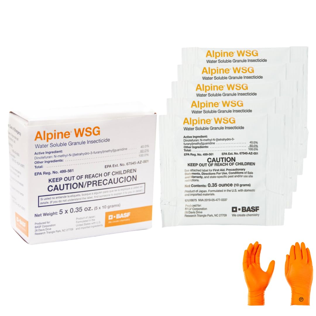 USA Supply Alpine WSG insecticide box with five 10g packets for versatile pest control.