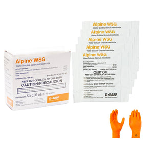 USA Supply Alpine WSG insecticide box with five 10g packets for versatile pest control.