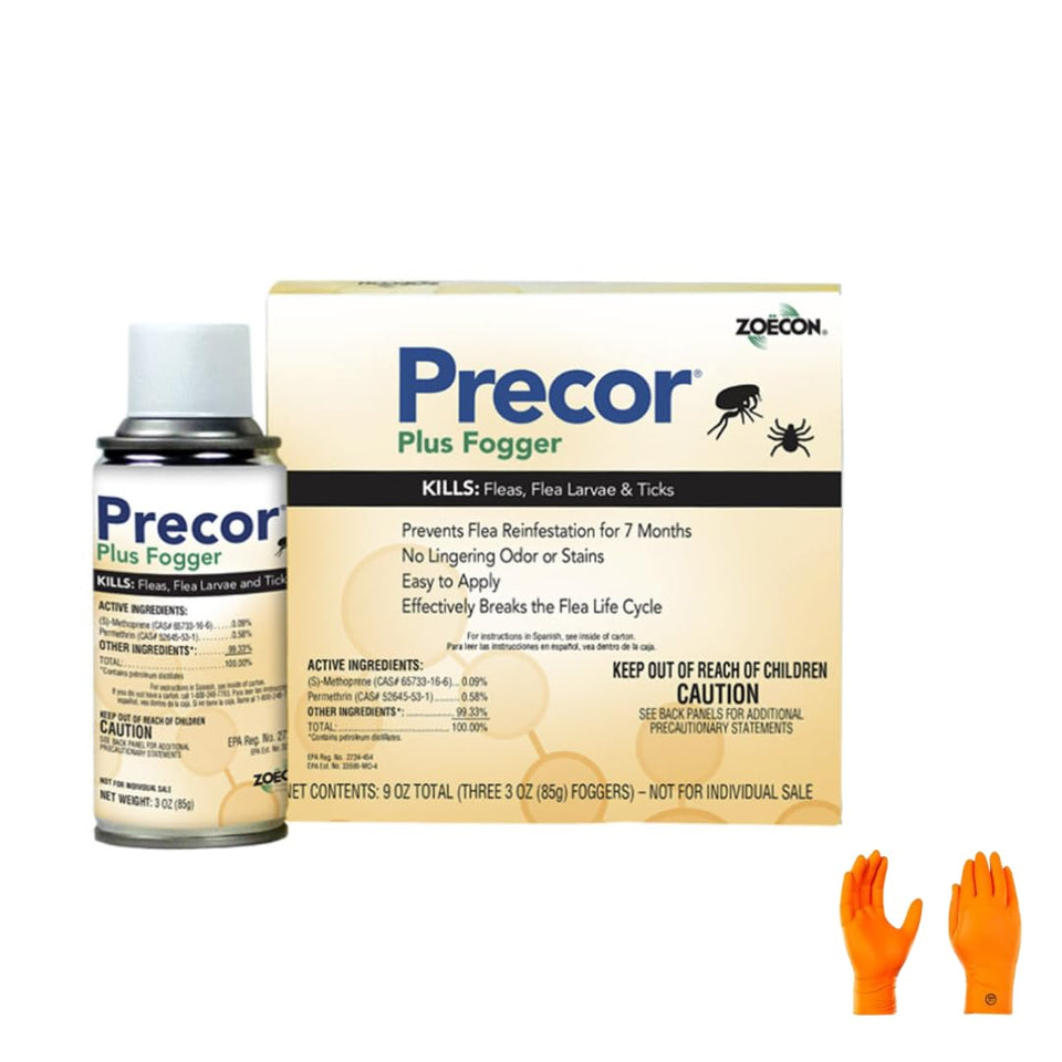 USA Supply Precor Plus 3 fogger can for rapid flea knockdown in large rooms.