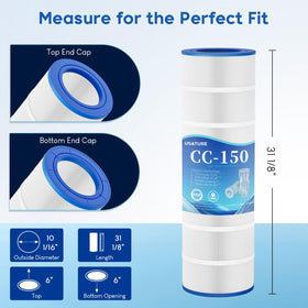 USATURE CC150 durable construction with ABS end caps resists tough pool use.