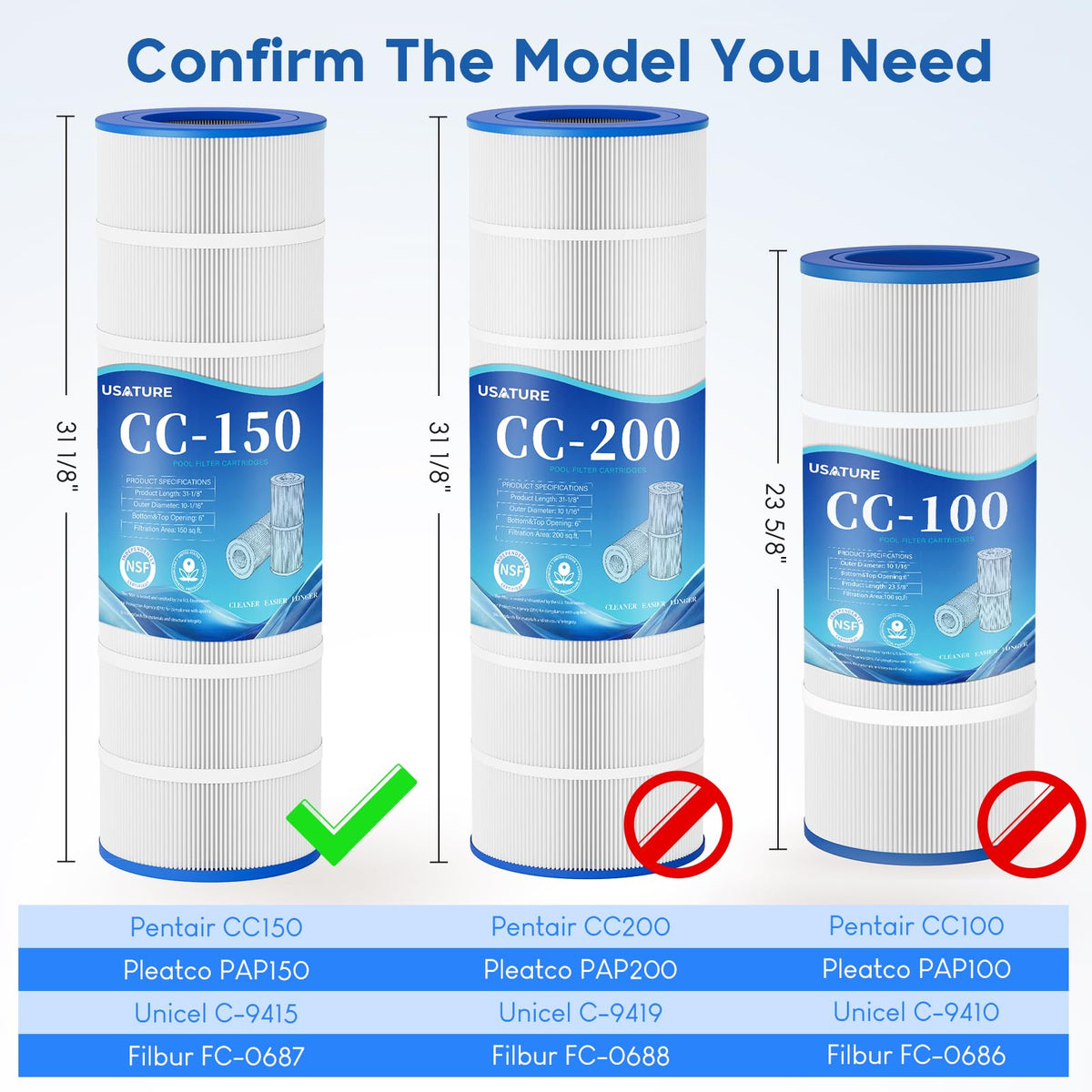 USATURE CC150 easy-clean rinse reduces downtime between pool maintenance sessions.