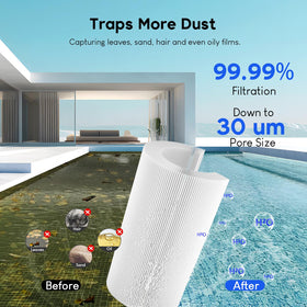 USATURE CC150 filtration media using 5oz trilobal fabric for improved debris capture.