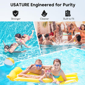 USATURE CC150 single replacement cartridge included for streamlined pool filter swaps.