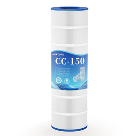 USATURE CC150 pool filter cartridge exterior illustrates a sturdy design for reliable filtration.