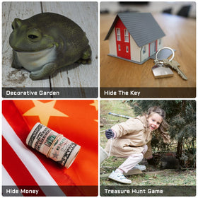 USEAMIE spare key hider frog bottom anti-drop keeps items secure.