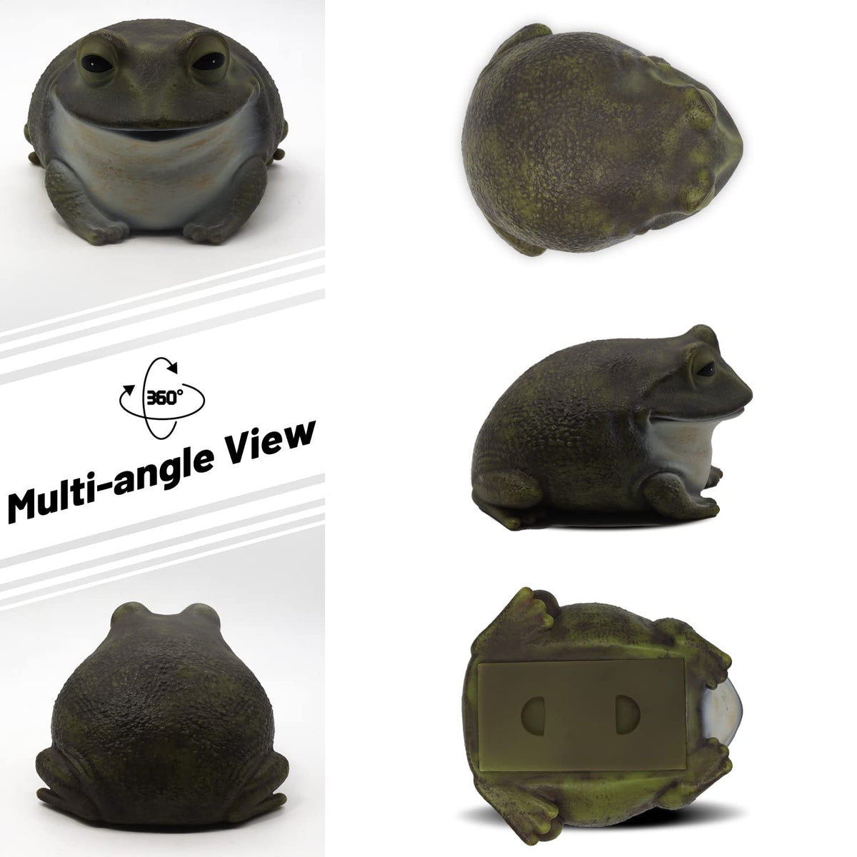USEAMIE spare key hider frog detail stripes enhances decorative appeal.