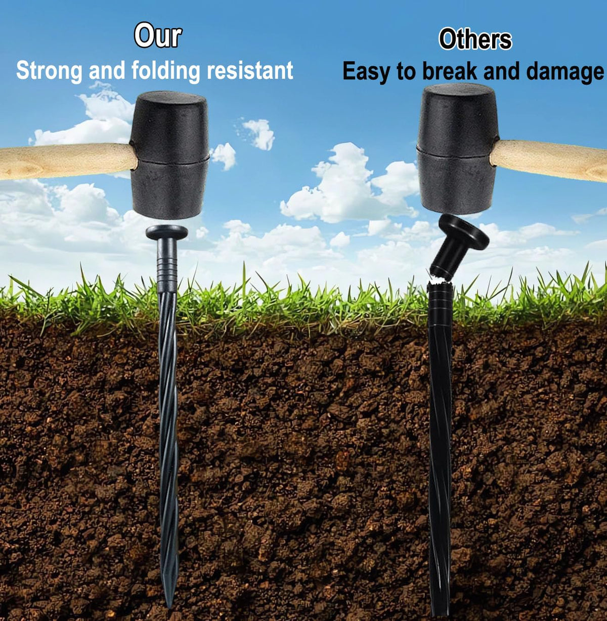 Usedgdig paver edging spikes simplify lawn edge setup for clean lines.
