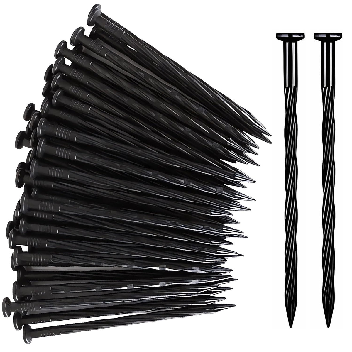 Usedgdig spiral landscape spikes securely anchor garden edges for neat borders.