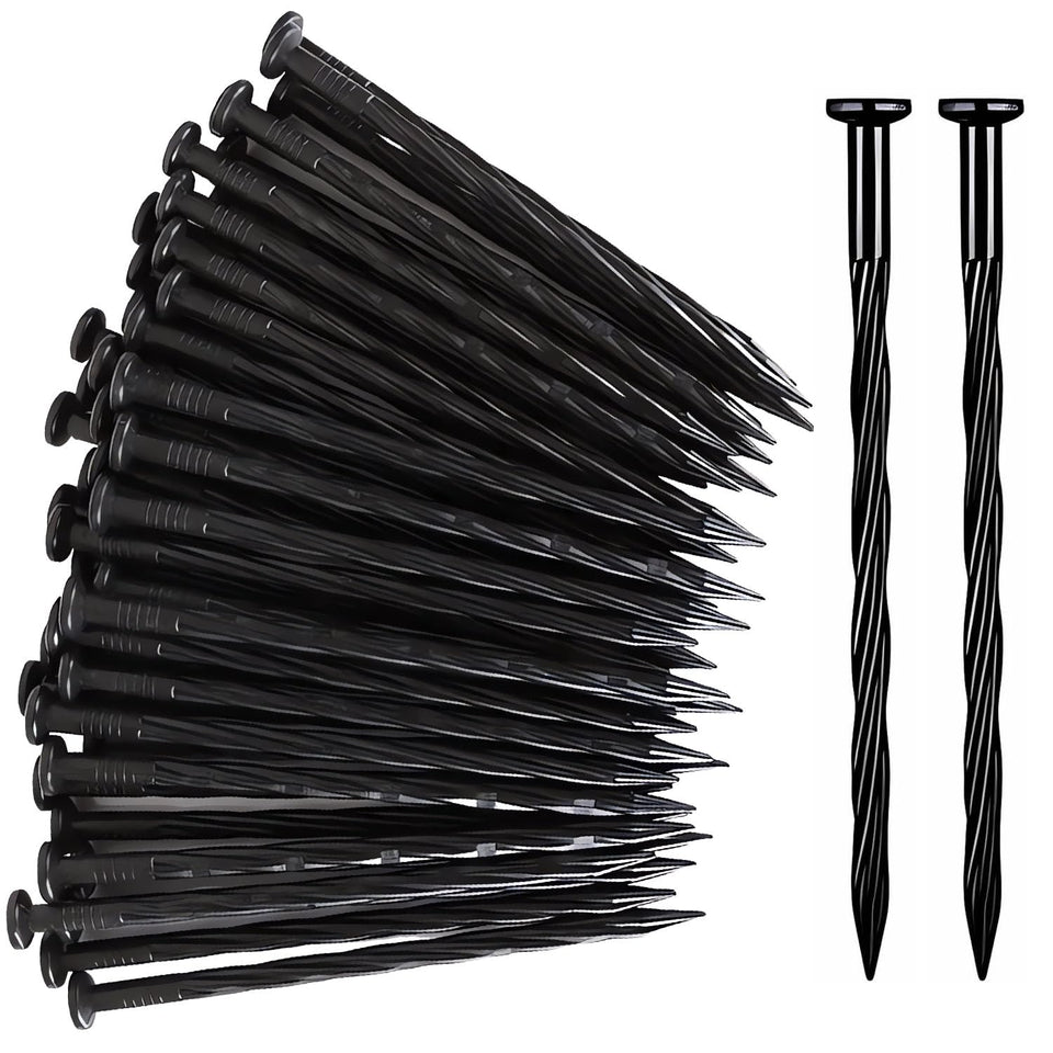 Usedgdig spiral landscape spikes securely anchor garden edges for neat borders.