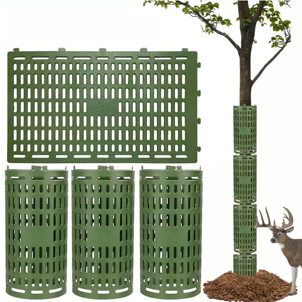 USEDGDIG tree trunk protector extendable 15x10 guards bark from wildlife and lawn equipment.