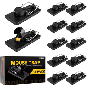 USKICH 12-pack mouse traps shown indoors for quick capture