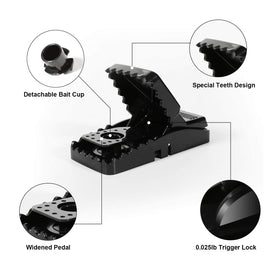 USKICH reusable mousetraps close-up showing durable ABS body.
