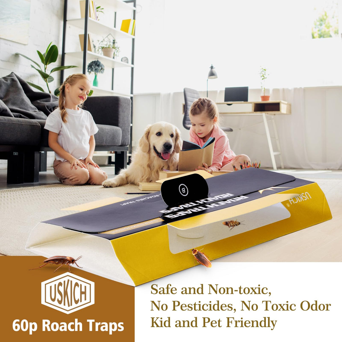 USKICH roach traps behind the toilet blend with decor and curb pests