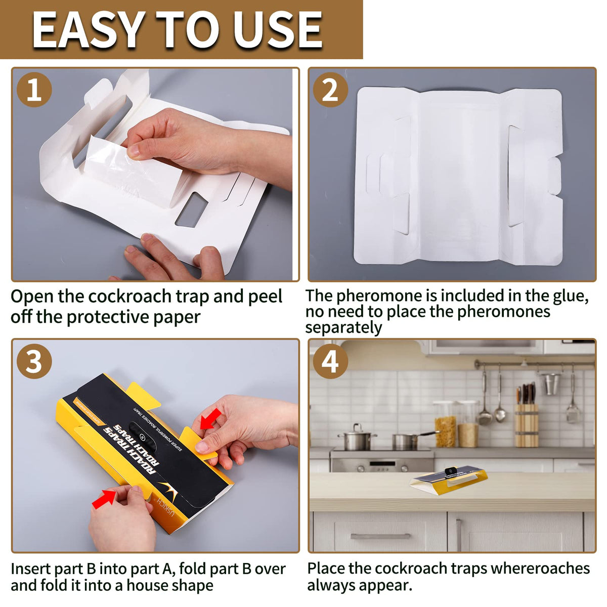 USKICH roach traps in the garage assist storage-area pest management