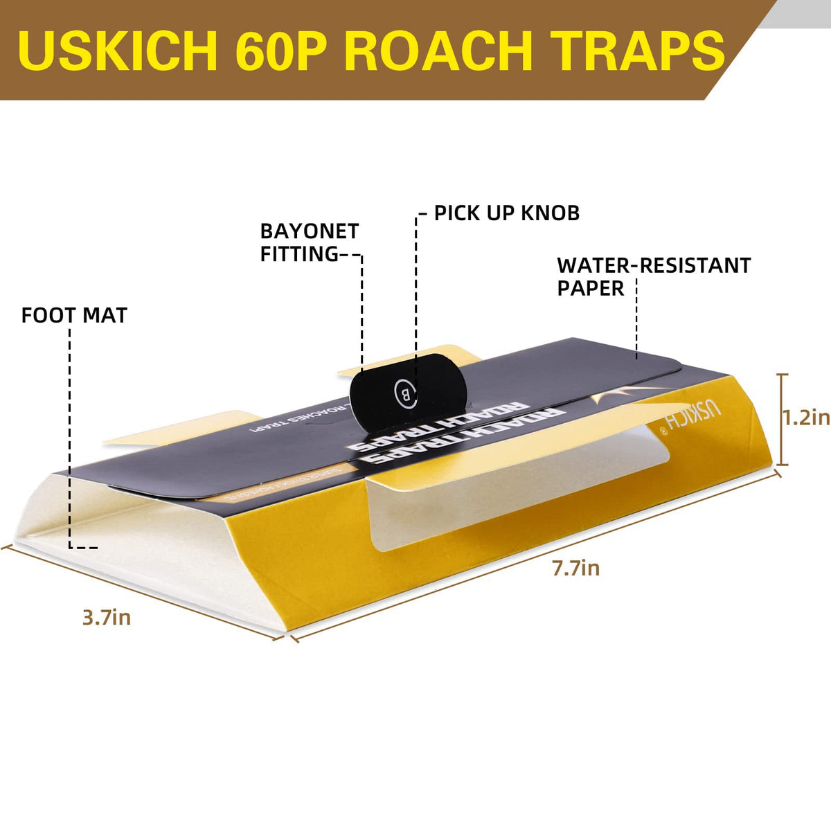 USKICH roach traps under the sink stay discreet while trapping roaches