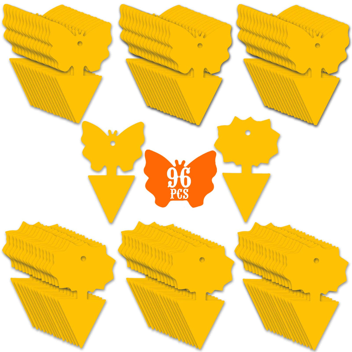 USKICH 96pcs fruit fly sticky traps packaging image showing long-lasting waterproof design