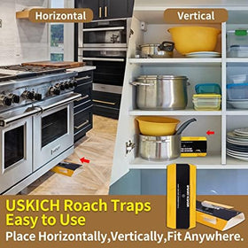 USKICH bait-in-glue roach traps simplify setup