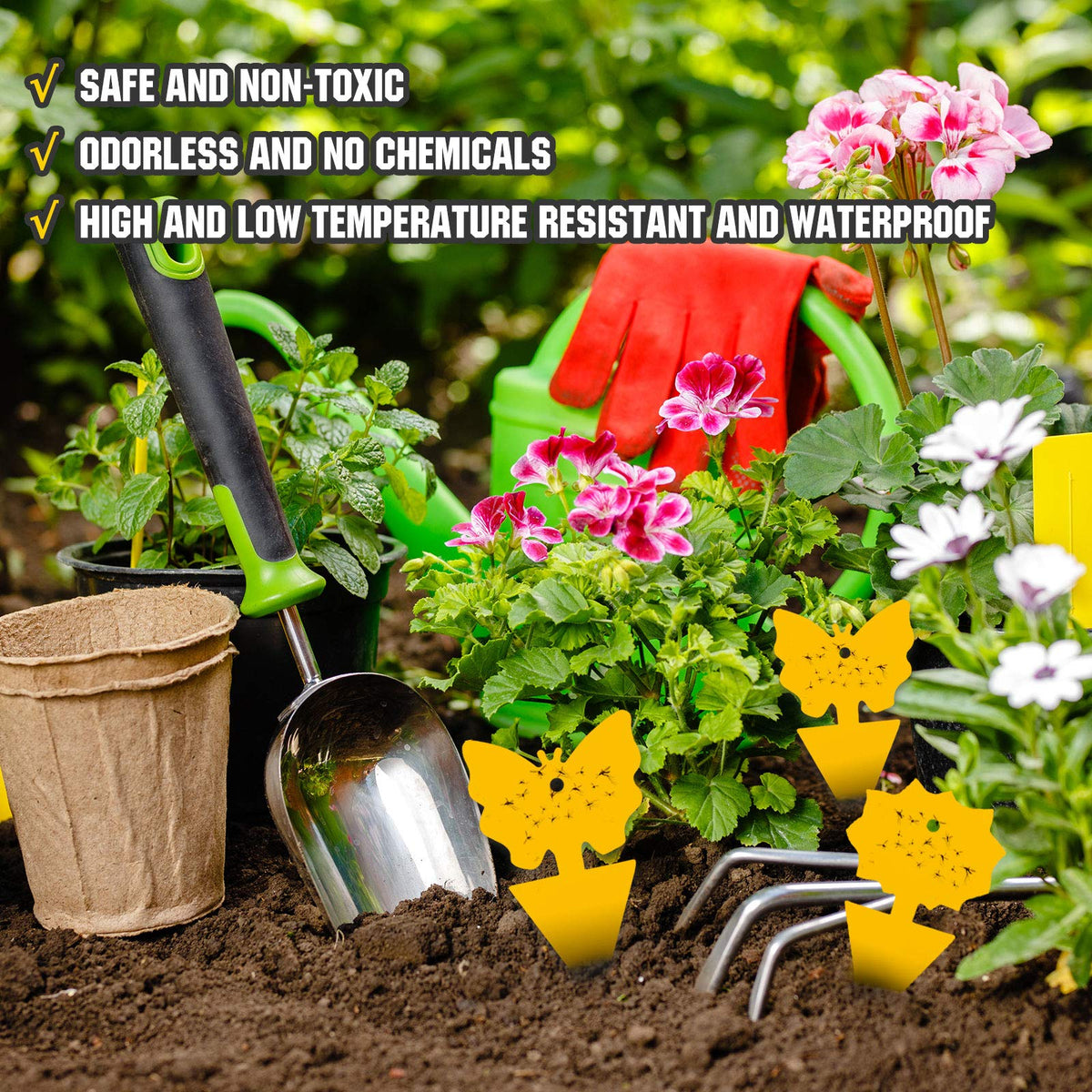 USKICH bright yellow glue traps attract pests safely for indoor gardens