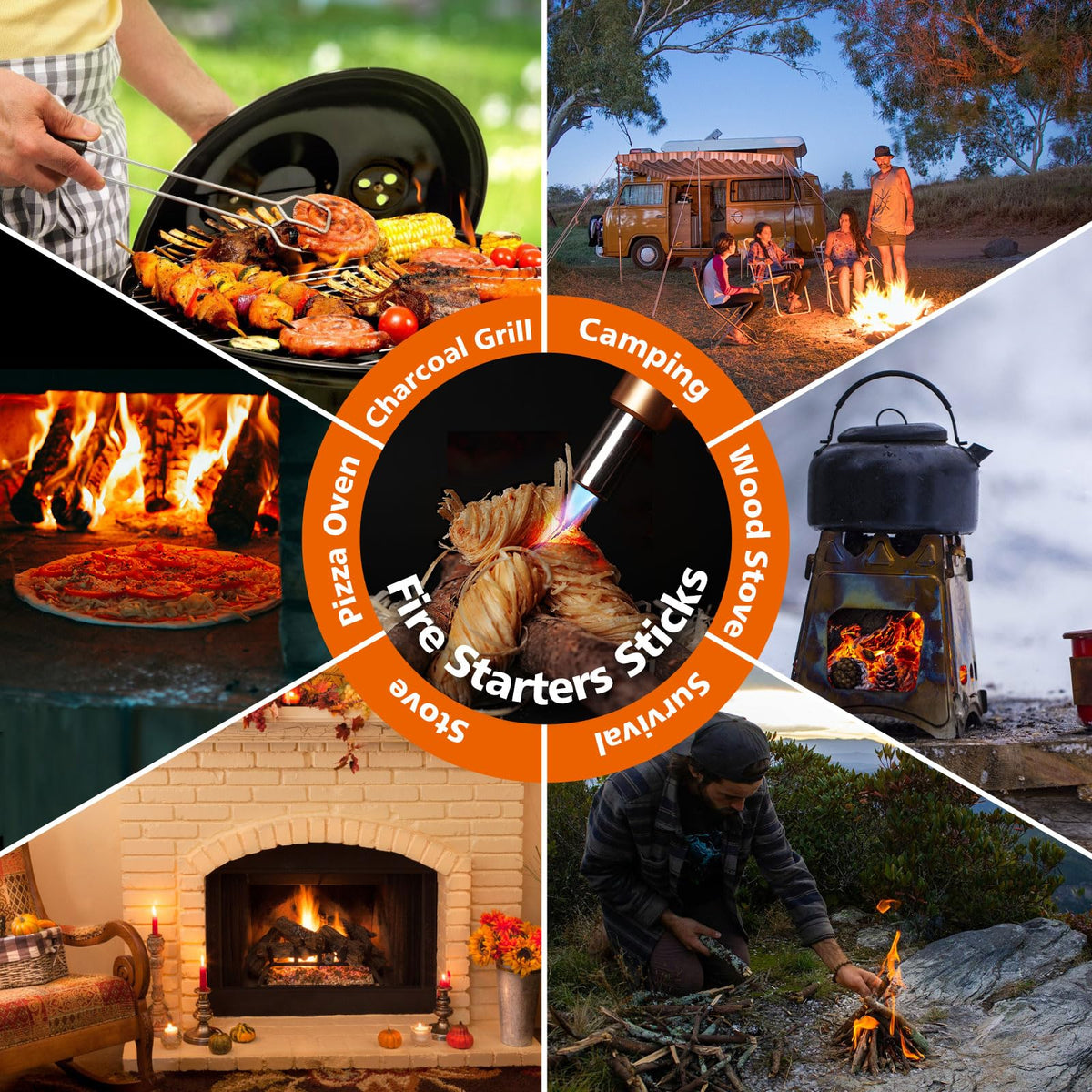 USKICH campfire fire-starter use—reliable ignition for outdoor adventures.