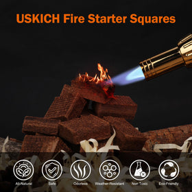 USKICH Fire Starter Squares cubes close-up showing compact, odorless ignition.