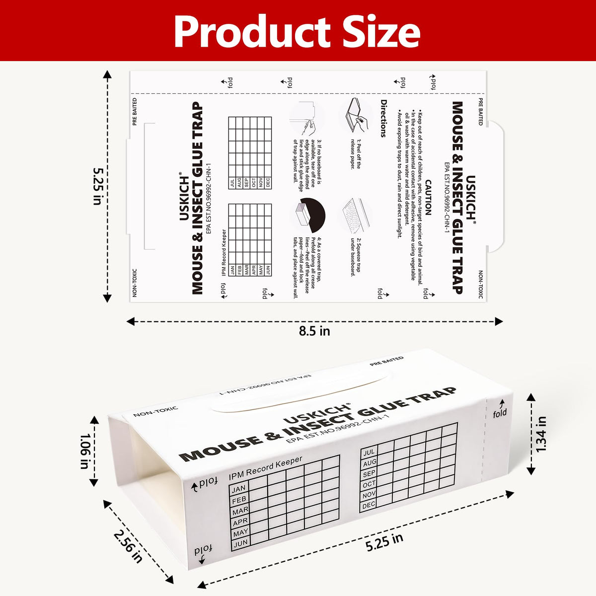 USKICH glue traps can be laid flat or folded for flexible placement.