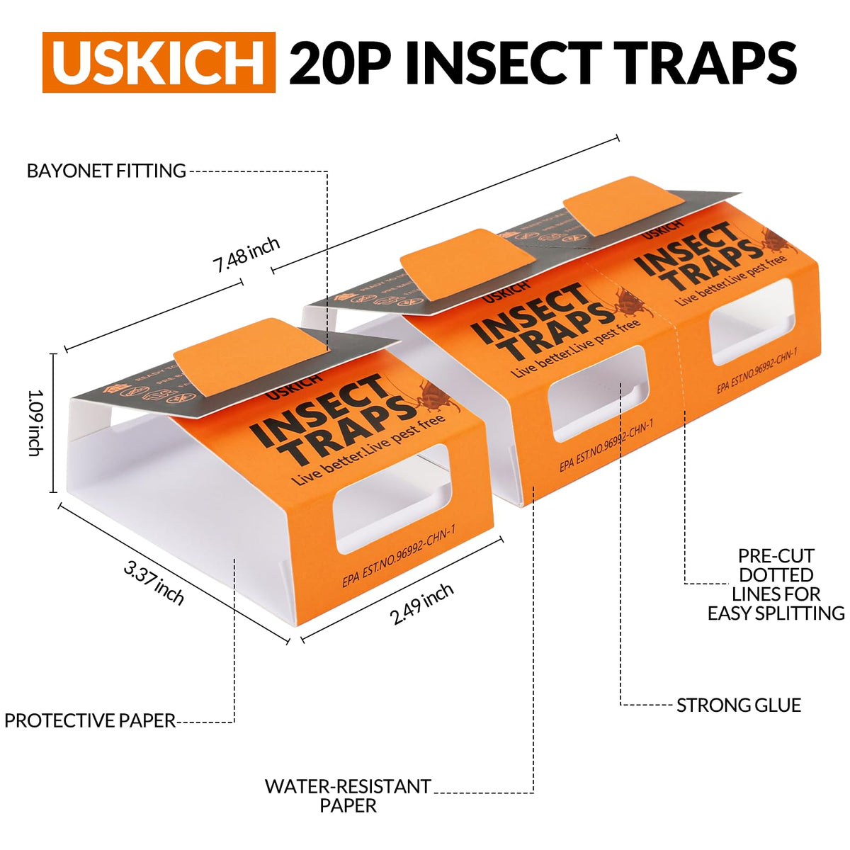 USKICH roach trap under sink demonstrates discreet placement for ongoing protection